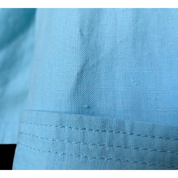 Talbots Turquoise Blue Blazer Jacket Size 10 New 100% Linen Open Front Pockets - Picture 6 of 7